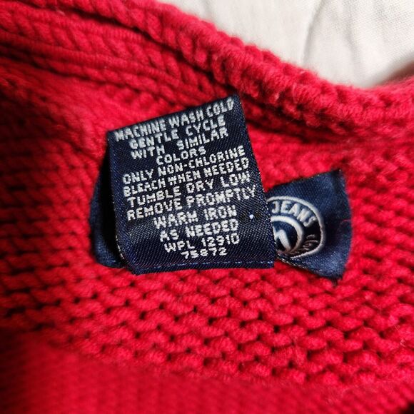 Vintage Venezia Jeans $89 22-24 2X Red Cotton Blend V-neck Pullover Knit Sweater - Picture 6 of 8